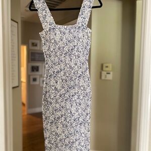 Sydns smocked bodycon midi dress